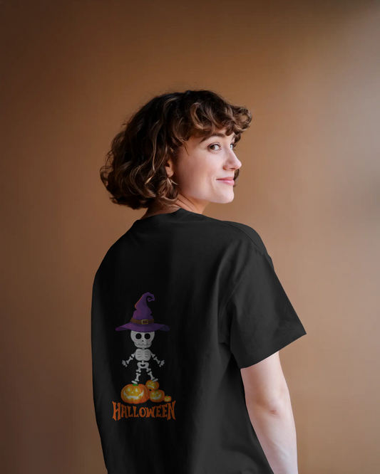 Spooky Chic in Ultra-Smooth Comfort – Halloween Skeleton Tee