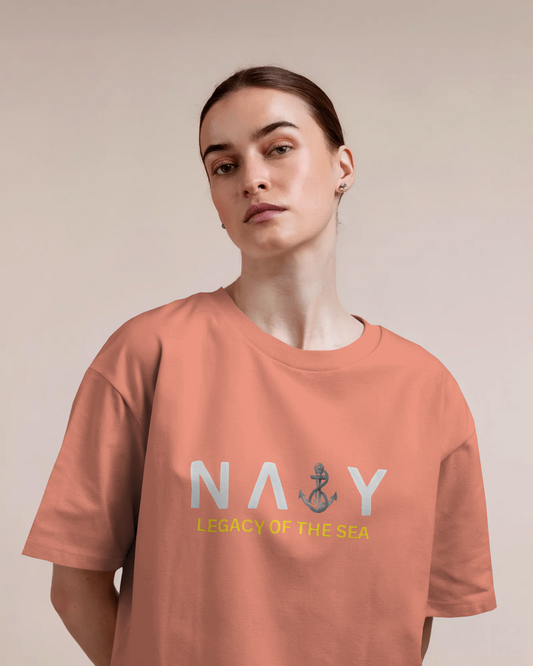 Earth & Thread | Navy Legacy of the Sea 100% Cotton Regular Fit T-Shirt - Premium 180 GSM Maritime Heritage Tee