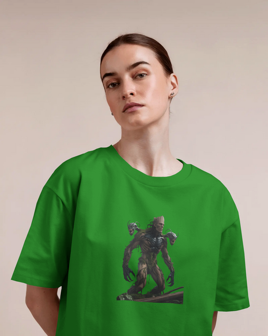 Earth & Thread | Cyber Creature 100% Cotton Regular Fit T-Shirt - Premium 180 GSM Sci-Fi Graphic Tee