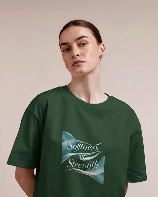 Earth & Thread | Softness Is Strength 100% Cotton Regular Fit T-Shirt - Premium 180 GSM Empowering Tee