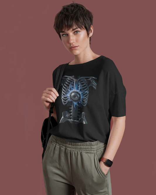 Earth & Thread | Core Energy Ribcage 100% Cotton Regular Fit T-Shirt - Premium 180 GSM Anatomical Graphic