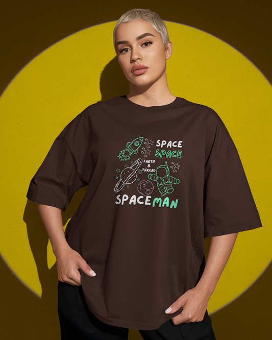 Explore the Cosmos in Oversized Comfort – Spaceman Tee