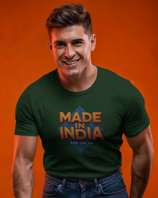 Earth & Thread | MADE IN INDIA 100% Cotton Regular Fit T-Shirt - Premium 180 GSM Patriotic Cultural Tee