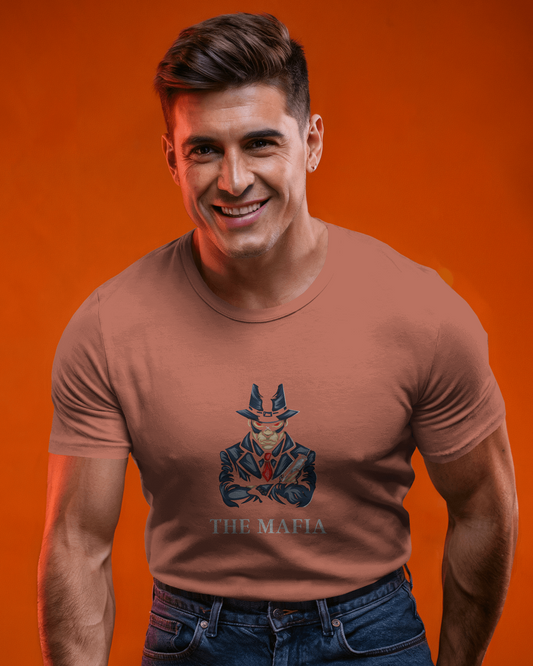 Earth & Thread | The Mafia 100% Cotton Regular Fit T-Shirt - Premium 180 GSM Gangster Persona Graphic Tee