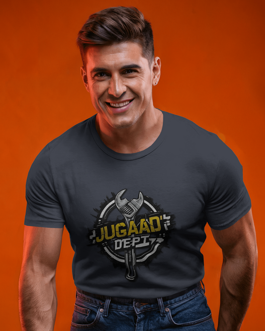 Earth & Thread | JUGAAD DEPT 100% Cotton Regular Fit T-Shirt - Premium 180 GSM Innovative Mechanic Graphic