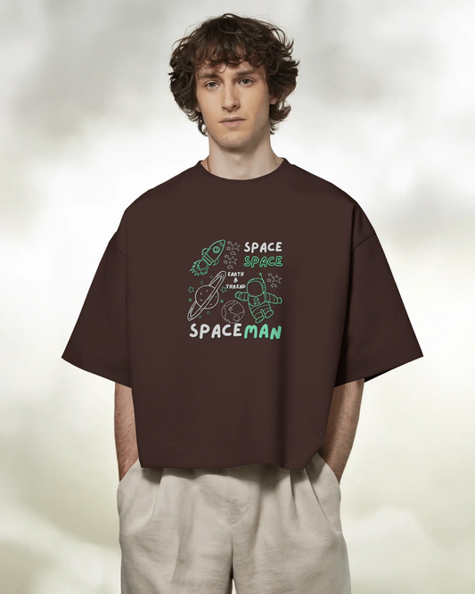 Explore the Cosmos in Oversized Comfort – Spaceman Tee