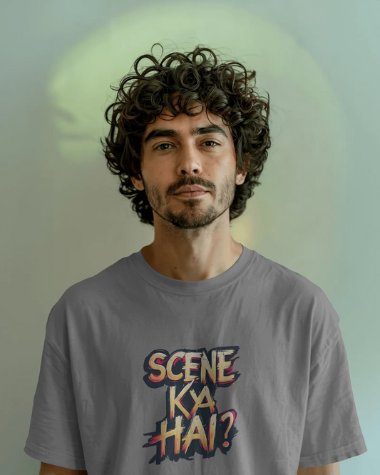 Earth & Thread | SCENE KYA HAI? 100% Cotton Regular Fit T-Shirt - Premium 180 GSM Cultural Tee