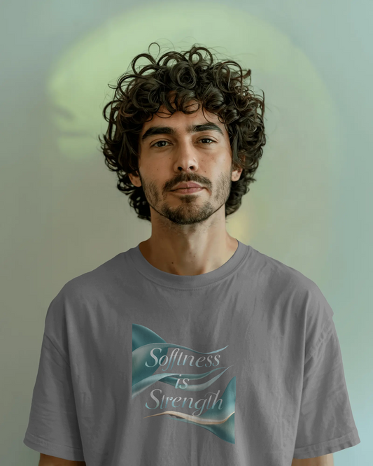 Earth & Thread | Softness Is Strength 100% Cotton Regular Fit T-Shirt - Premium 180 GSM Empowering Tee