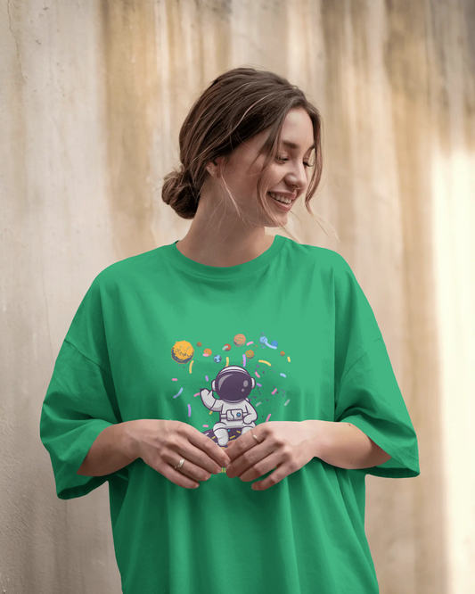 Explore the Unknown in Oversized Comfort – Astronaut Tee