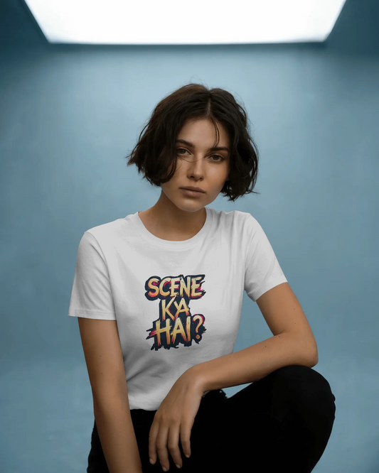 Earth & Thread | SCENE KYA HAI? 100% Cotton Regular Fit T-Shirt - Premium 180 GSM Cultural Tee