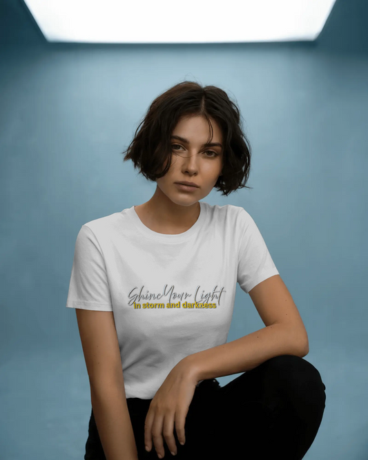 Earth & Thread | Shine Your Light 100% Cotton Regular Fit T-Shirt - Premium 180 GSM Inspirational Graphic Tee