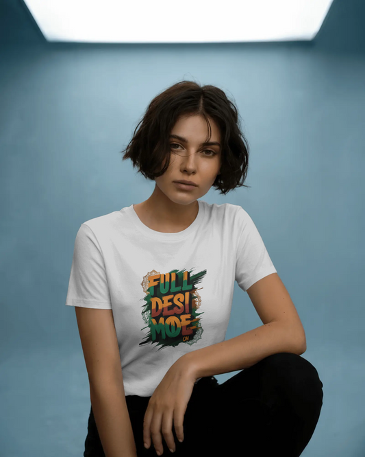 Earth & Thread | FULL DESI MODE 100% Cotton Regular Fit T-Shirt - Premium Vibrant Cultural Tee