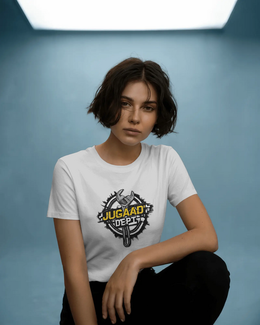 Earth & Thread | JUGAAD DEPT 100% Cotton Regular Fit T-Shirt - Premium 180 GSM Innovative Mechanic Graphic