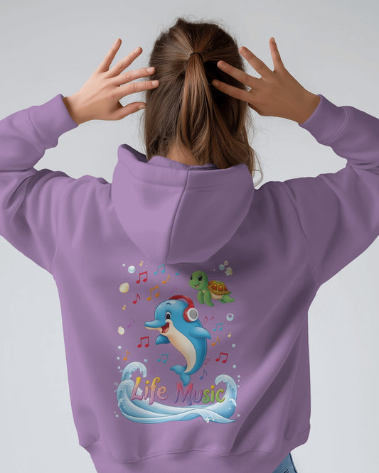 Oversized Hoodie – Life Music Dolphin Edition