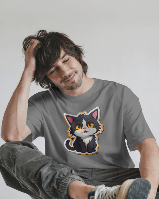 Earth & Thread | Cuddly Kitten 100% Cotton Regular Fit T-Shirt - Premium 180 GSM Adorable Pet Graphic Tee