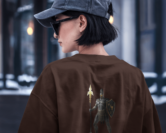 Fearless Strength in Oversized Comfort – Winged Knight Tee