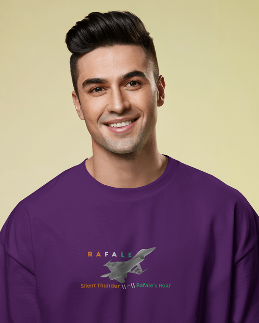 Earth & Thread | Rafale Silent Thunder 100% Cotton Regular Fit T-Shirt - Premium 180 GSM Fighter Jet Graphic Tee