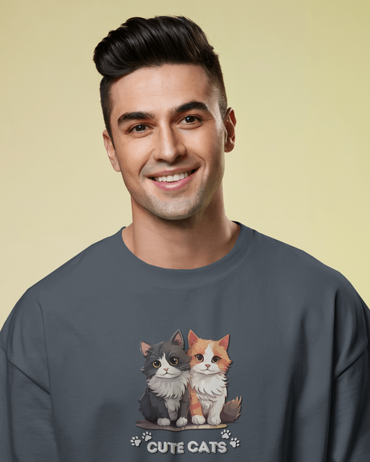 Oversized French Terry – Cute Cats Tee