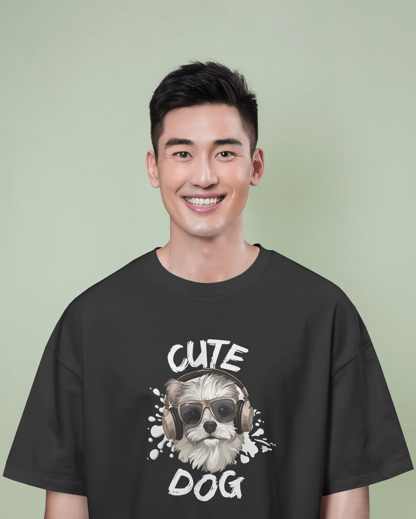 Cool & Confident in Oversized Comfort – Cute Dog Tee