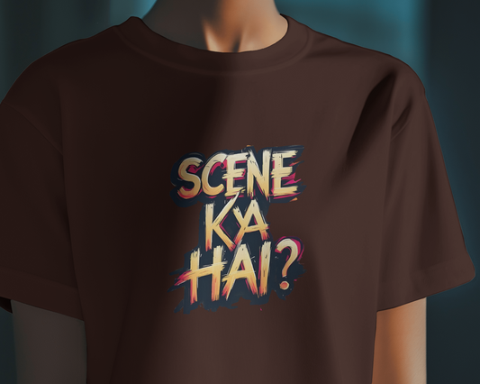Earth & Thread | SCENE KYA HAI? 100% Cotton Regular Fit T-Shirt - Premium 180 GSM Cultural Tee