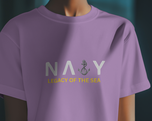 Earth & Thread | Navy Legacy of the Sea 100% Cotton Regular Fit T-Shirt - Premium 180 GSM Maritime Heritage Tee