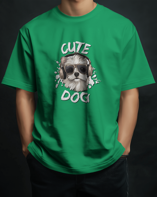 Cool & Confident in Oversized Comfort – Cute Dog Tee