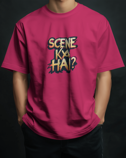 Earth & Thread | SCENE KYA HAI? 100% Cotton Regular Fit T-Shirt - Premium 180 GSM Cultural Tee