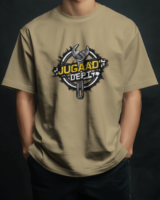 Earth & Thread | JUGAAD DEPT 100% Cotton Regular Fit T-Shirt - Premium 180 GSM Innovative Mechanic Graphic