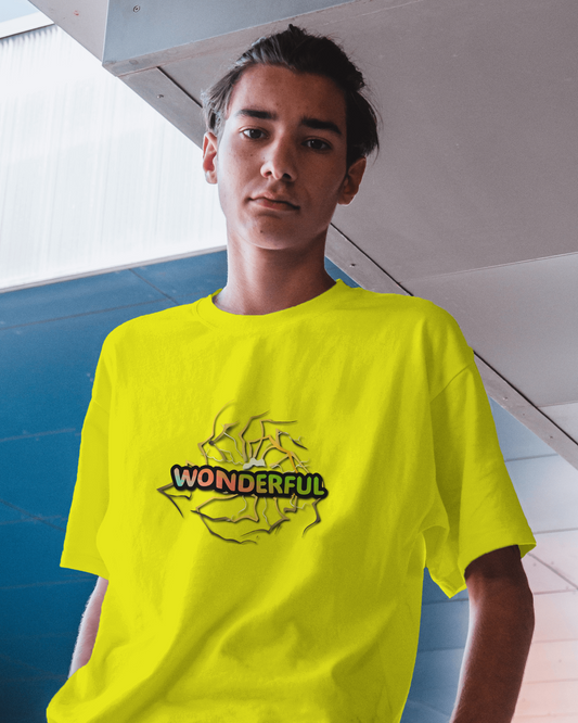 Earth & Thread | Wonderful 100% Cotton Regular Fit T-Shirt - Premium 180 GSM Positive Energy Graphic Tee