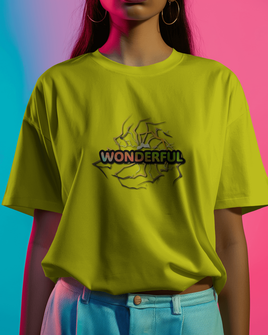Earth & Thread | Wonderful 100% Cotton Regular Fit T-Shirt - Premium 180 GSM Positive Energy Graphic Tee