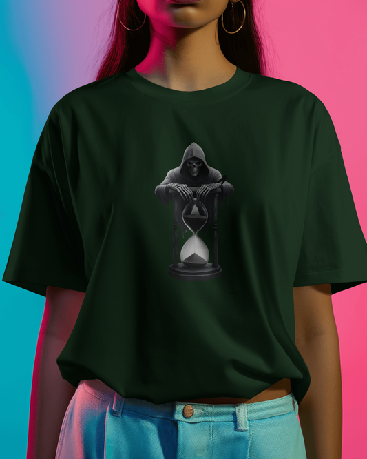 Earth & Thread | Reaper Hourglass 100% Cotton Regular Fit T-Shirt - Premium 180 GSM Dark Academia Graphic