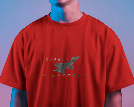 Earth & Thread | Rafale Silent Thunder 100% Cotton Regular Fit T-Shirt - Premium 180 GSM Fighter Jet Graphic Tee