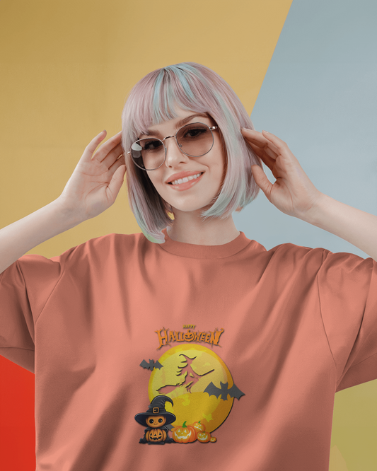 Hauntingly Smooth Comfort – Flying Witch Halloween Tee