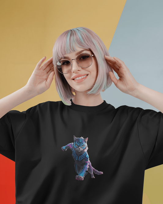Oversized French Terry – Fierce Feline Tee