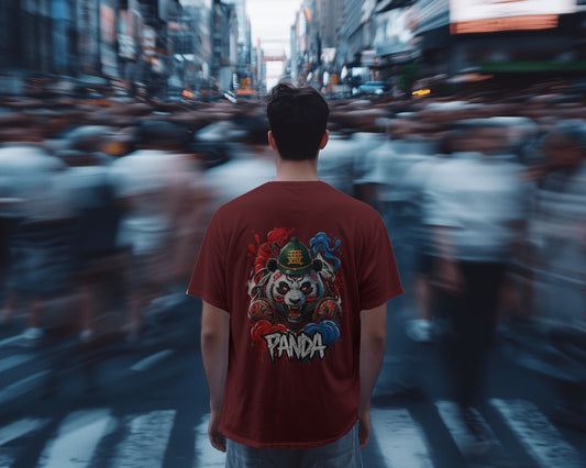 Earth & Thread | Fierce Panda 100% Cotton Oversized Tee - Premium French Terry Back Print