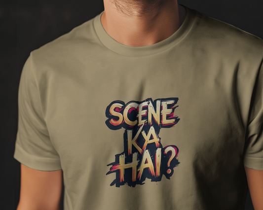Earth & Thread | SCENE KYA HAI? 100% Cotton Regular Fit T-Shirt - Premium 180 GSM Cultural Tee