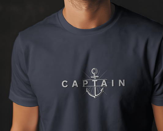 Earth & Thread | Captain 100% Cotton Regular Fit T-Shirt - Premium 180 GSM Nautical Leadership Graphic Tee