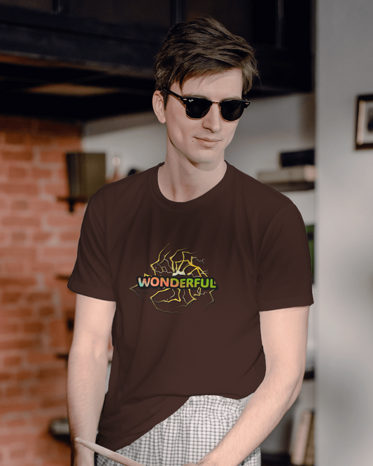 Earth & Thread | Wonderful 100% Cotton Regular Fit T-Shirt - Premium 180 GSM Positive Energy Graphic Tee