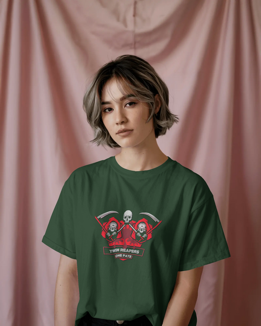 Earth & Thread | Devil Trio 100% Cotton Regular Fit T-Shirt - Premium 180 GSM Edgy Graphic Tee