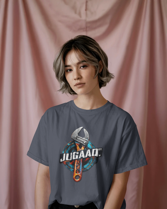 Earth & Thread | JUGAAD. 100% Cotton Regular Fit T-Shirt - Premium Ingenuity Graphic Tee