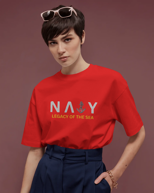 Earth & Thread | Navy Legacy of the Sea 100% Cotton Regular Fit T-Shirt - Premium 180 GSM Maritime Heritage Tee