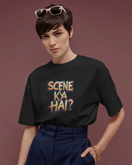 Earth & Thread | SCENE KYA HAI? 100% Cotton Regular Fit T-Shirt - Premium 180 GSM Cultural Tee