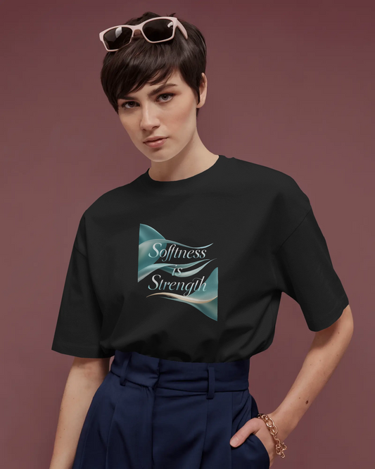 Earth & Thread | Softness Is Strength 100% Cotton Regular Fit T-Shirt - Premium 180 GSM Empowering Tee