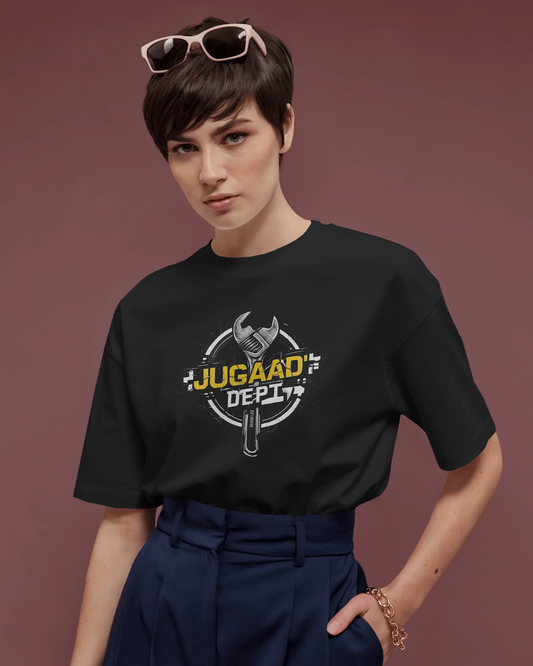 Earth & Thread | JUGAAD DEPT 100% Cotton Regular Fit T-Shirt - Premium 180 GSM Innovative Mechanic Graphic