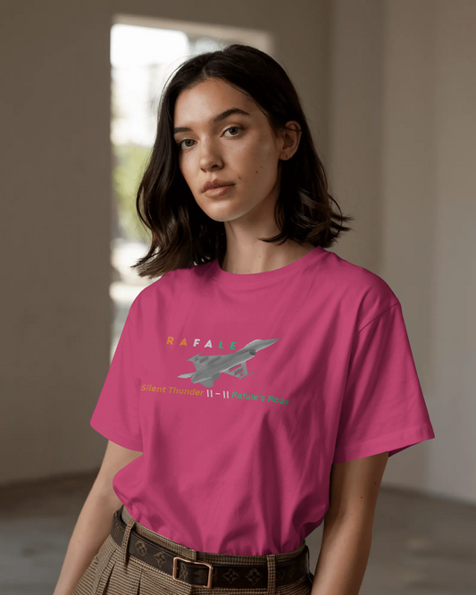 Earth & Thread | Rafale Silent Thunder 100% Cotton Regular Fit T-Shirt - Premium 180 GSM Fighter Jet Graphic Tee