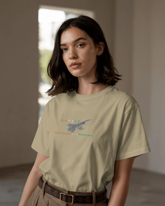 Earth & Thread | Rafale Silent Thunder 100% Cotton Regular Fit T-Shirt - Premium 180 GSM Fighter Jet Graphic Tee