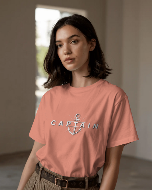 Earth & Thread | Captain 100% Cotton Regular Fit T-Shirt - Premium 180 GSM Nautical Leadership Graphic Tee