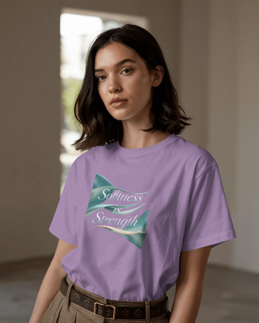 Earth & Thread | Softness Is Strength 100% Cotton Regular Fit T-Shirt - Premium 180 GSM Empowering Tee