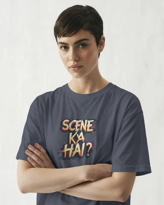 Earth & Thread | SCENE KYA HAI? 100% Cotton Regular Fit T-Shirt - Premium 180 GSM Cultural Tee