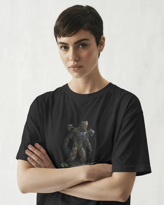 Earth & Thread | Cyber Creature 100% Cotton Regular Fit T-Shirt - Premium 180 GSM Sci-Fi Graphic Tee